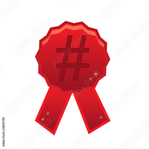 Shiny red rating badge, first prize