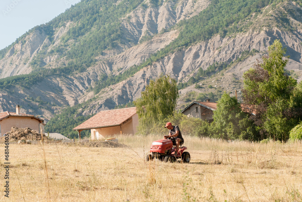 Obraz premium tondre son terrain