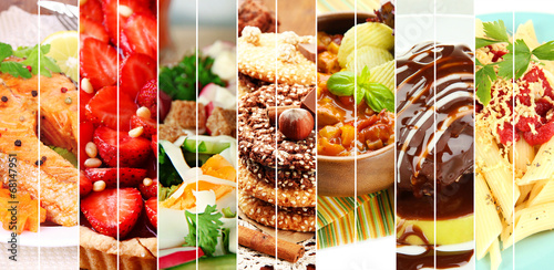 Fototapeta Naklejka Na Ścianę i Meble -  Collage of delicious food close-up