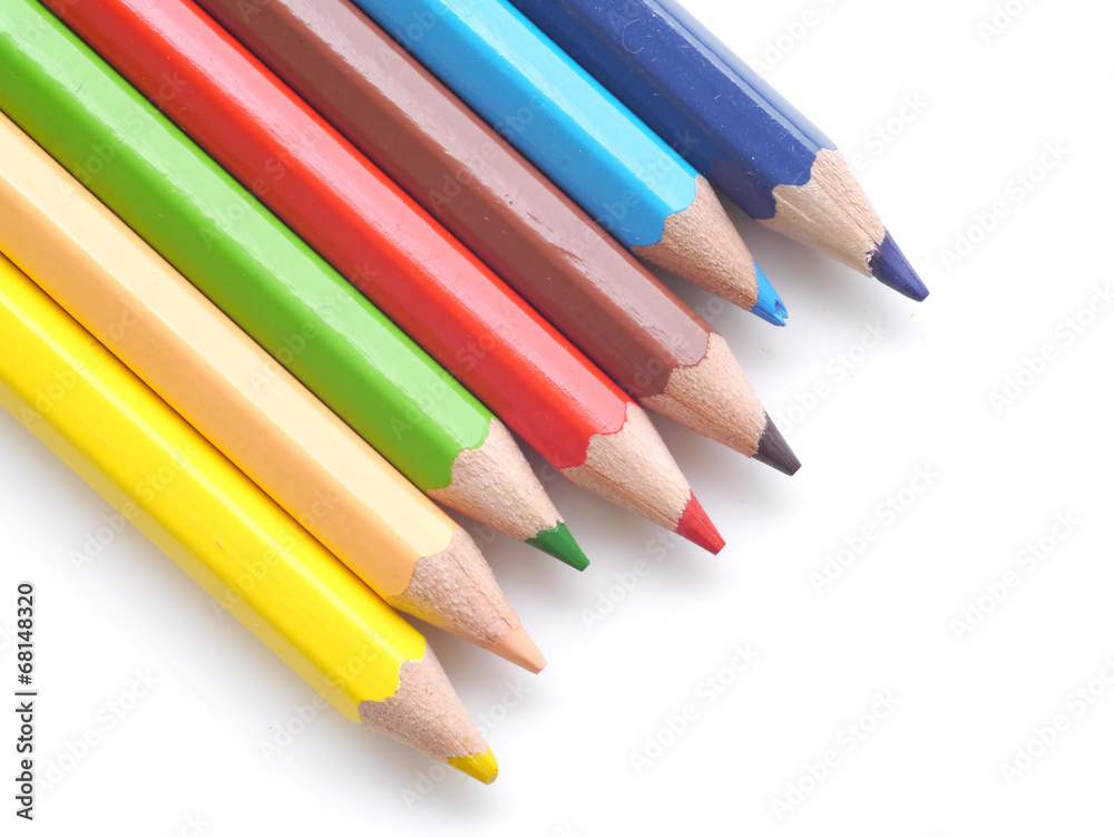 Colour pencils isolated on white background Colour pencils isolated on white background