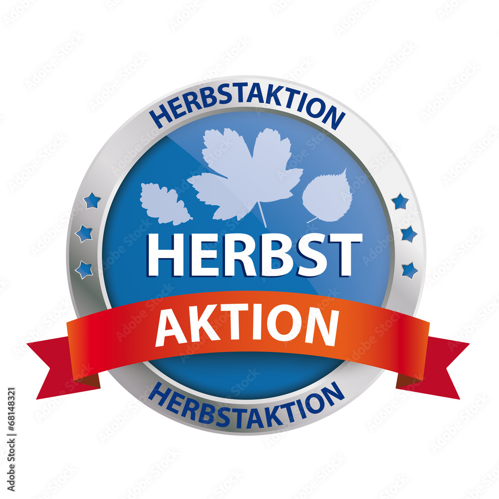 Obraz premium Button Shield Herbstaktion