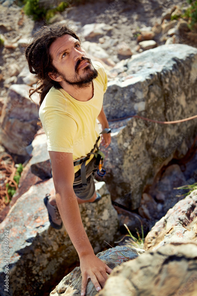 Naklejka premium He's ready to climb