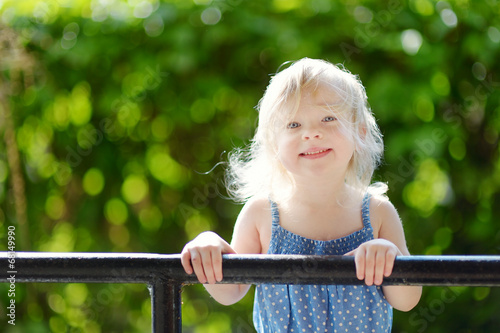 Adorable toddler girl portrait outdoors