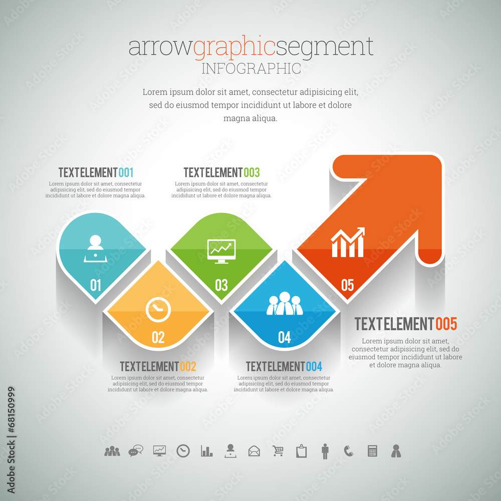 Arrow Graphic Segment Infographic - obrazy, fototapety, plakaty 