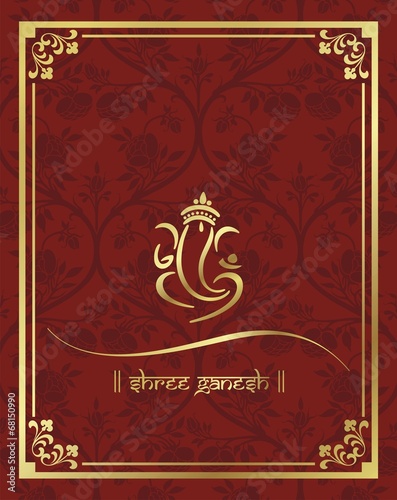 Ganesha, wedding card, royal Rajasthan, India