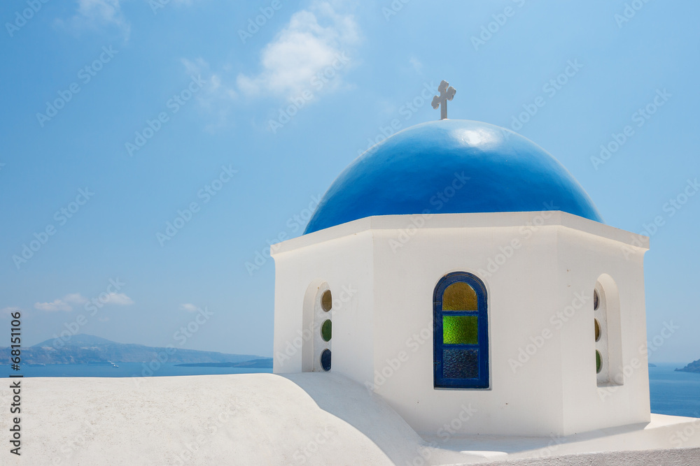 Orthodox church in Santorini. Greece