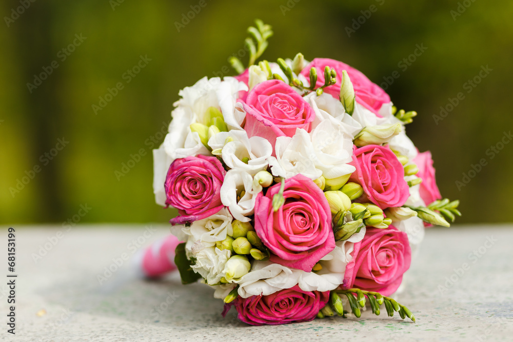 Wedding bouquet of red white roses Wedding bouquet of red white roses