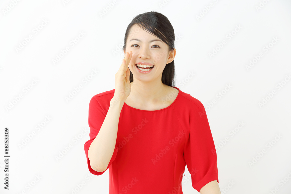 応援・若い女性 応援・若い女性