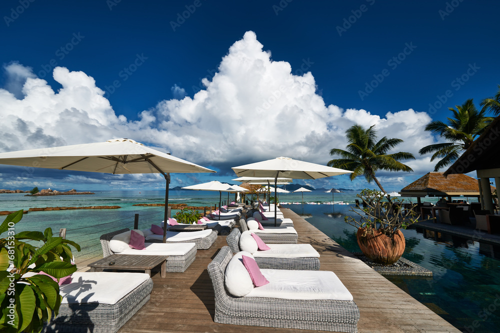 Luxury poolside jetty