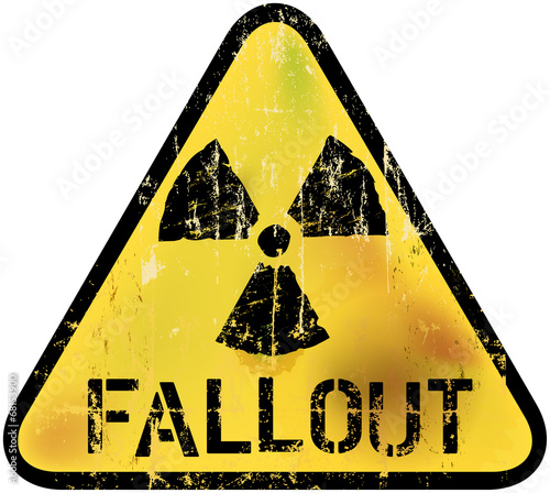 nuclear fallout warning sign, vector illustration