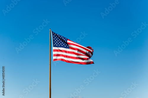 American Flag on Old Flagpole