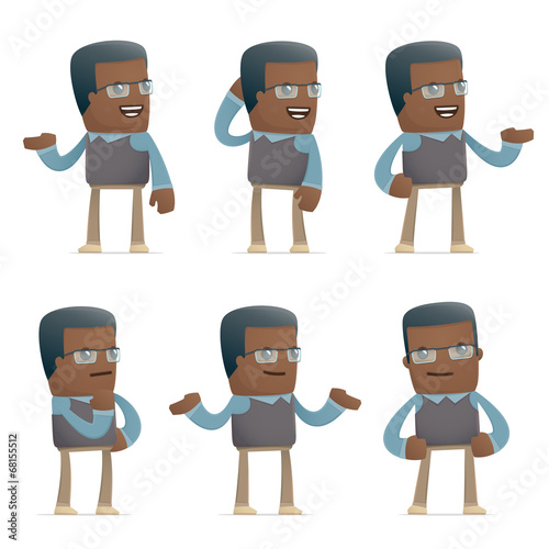 set of teacher character in different poses