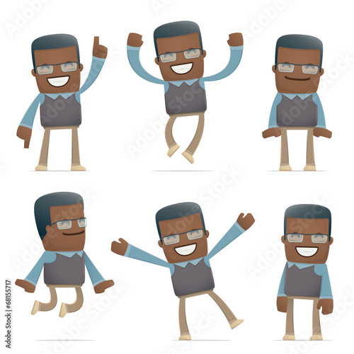 set of teacher character in different poses