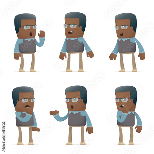 set of teacher character in different poses