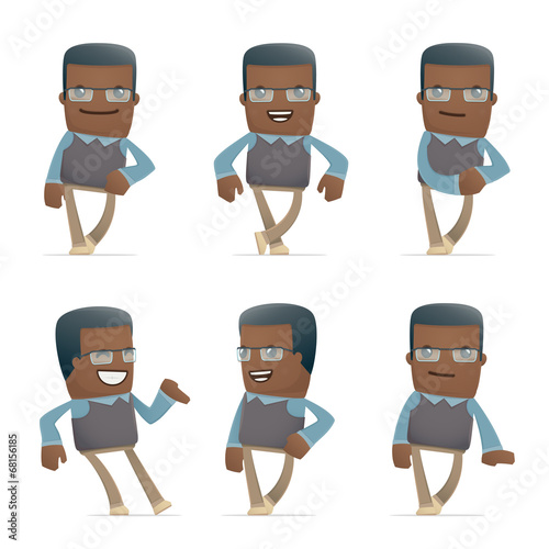 set of teacher character in different poses