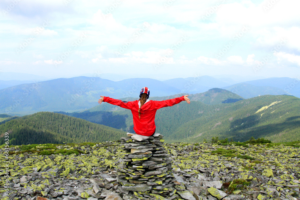 Obraz premium Summer hiking in the mountains.