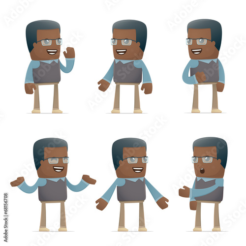 set of teacher character in different poses