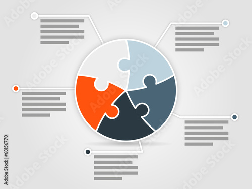 Five sided puzzle presentation infographic template