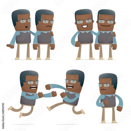 set of teacher character in different poses