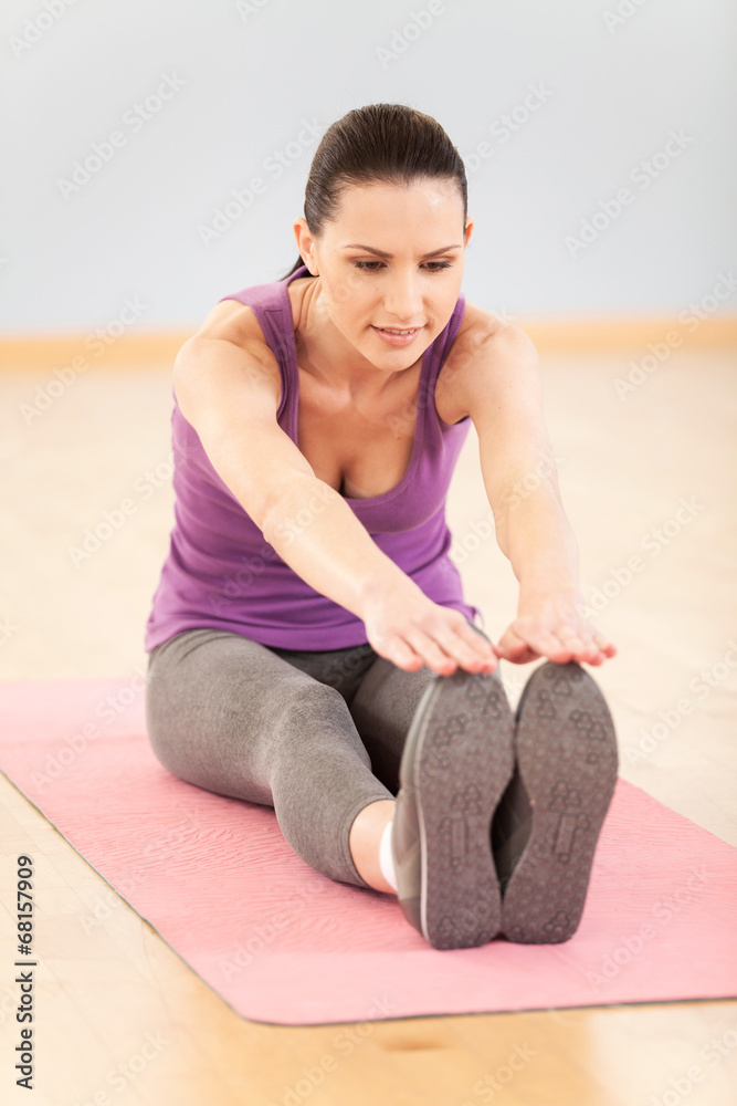 The image young girl doing exercises. The image young girl doing exercises.