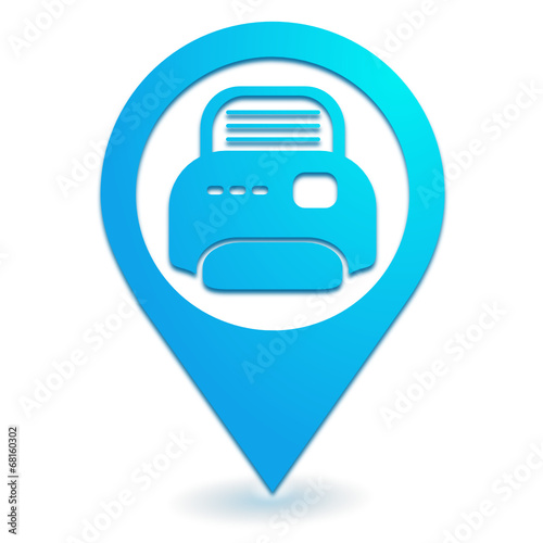 imprimante sur symbole localisation bleu