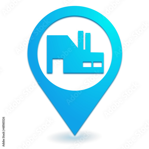 industrie sur symbole localisation bleu