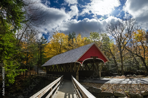 covered bridge in franconia notch state park