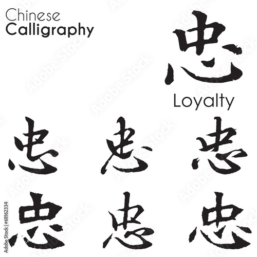 Various kind Chinese Calligraphy of "loyalty"