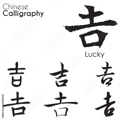 Various kind Chinese Calligraphy of  lucky 