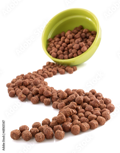 cereal chocolate balls on white