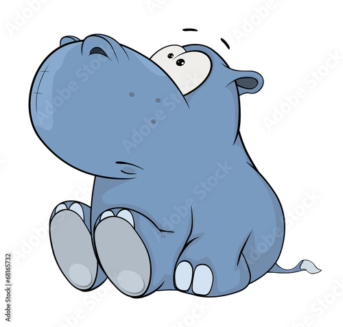 Little hippopotamus. Cartoon