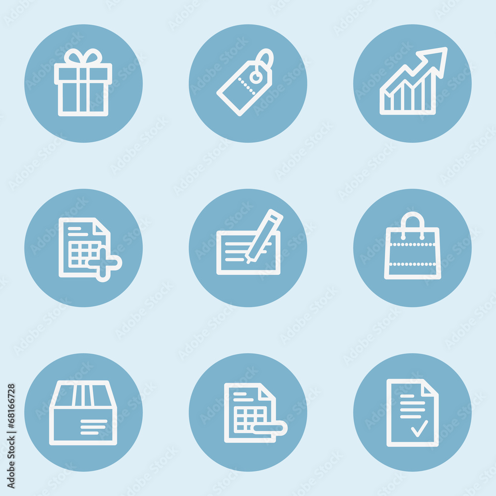 Shopping web icon set 1 , blue buttons Shopping web icon set 1 , blue buttons