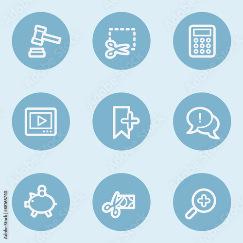 Shopping web icon set 3 , blue buttons