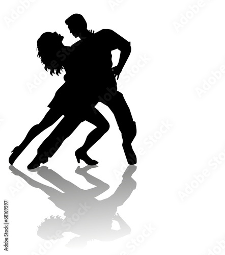 silhouette di ballerini di latino americano