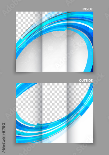 Blue tri fold brochure
