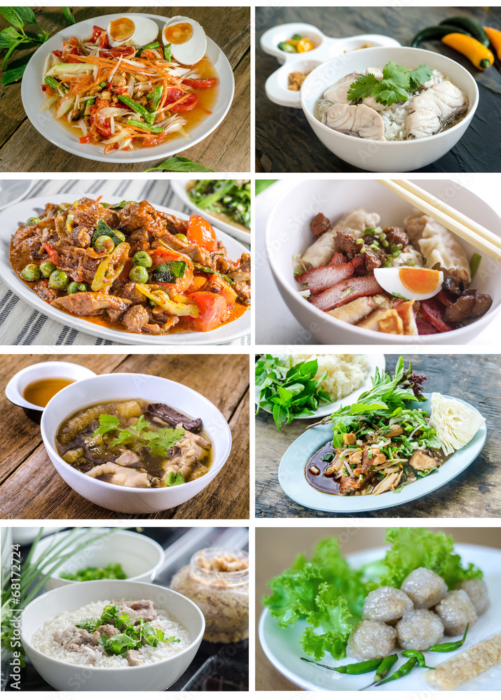 Collection of Collage from Photographs of thai food Stock Photo | Adobe ...