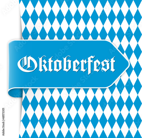 Sticker Pfeil Oktoberfest auf bayrischem Muster