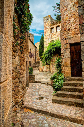 Famous medieval Town Pals, Costa Brava, Spain. #68173553