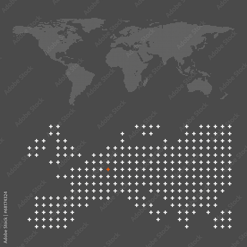 Fototapeta premium cross pattern abstract world map design