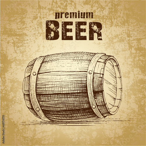 beer keg  for label, package.vintage barrel