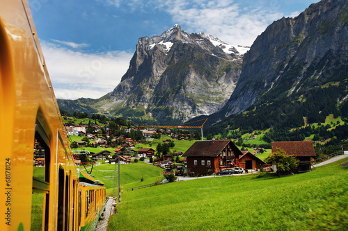Grindelwald Village seen from Jungfrau Bahn, Switzerland #68178124