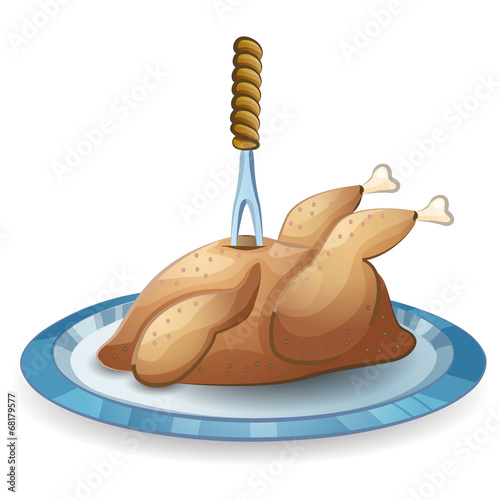 Fried Thanksgiving Turkey isolated