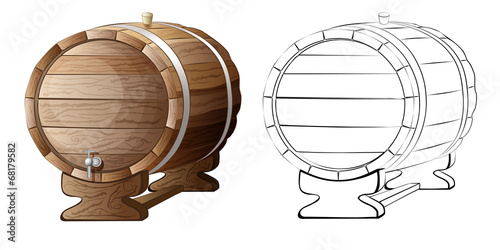 Wine wooden barrel