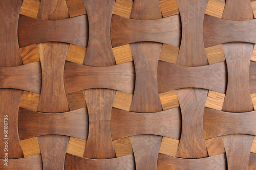Close up nice shape of wooden, home wall decoration.