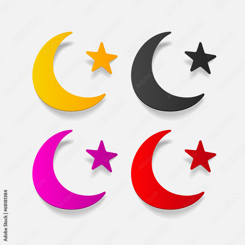 realistic design element: moon realistic design element: moon