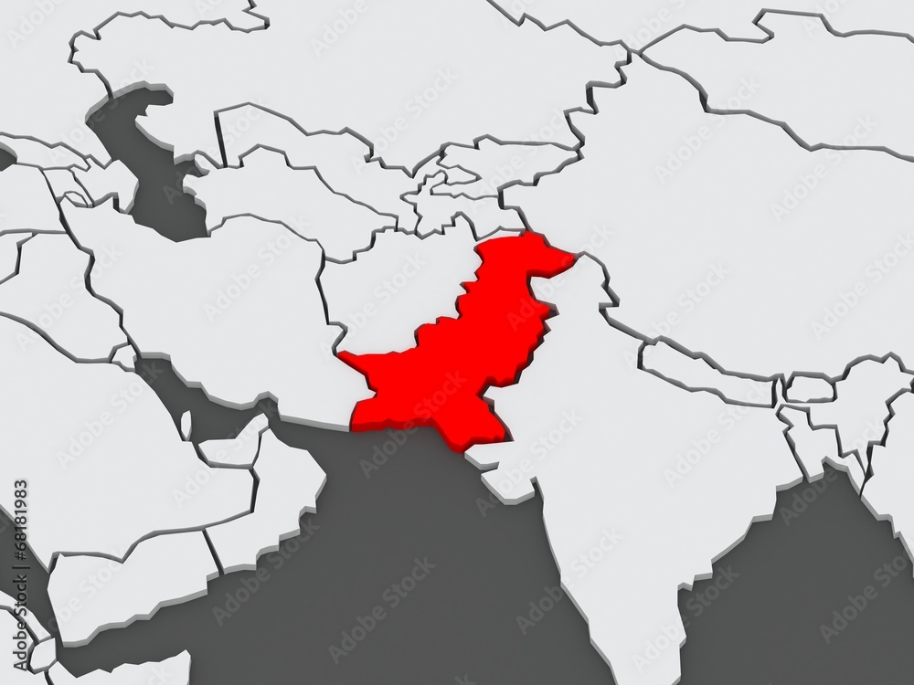 Map of worlds. Pakistan.