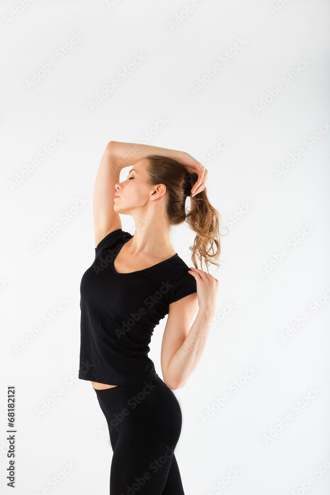 Young beautiful athletic girl in a relaxed state Young beautiful athletic girl in a relaxed state