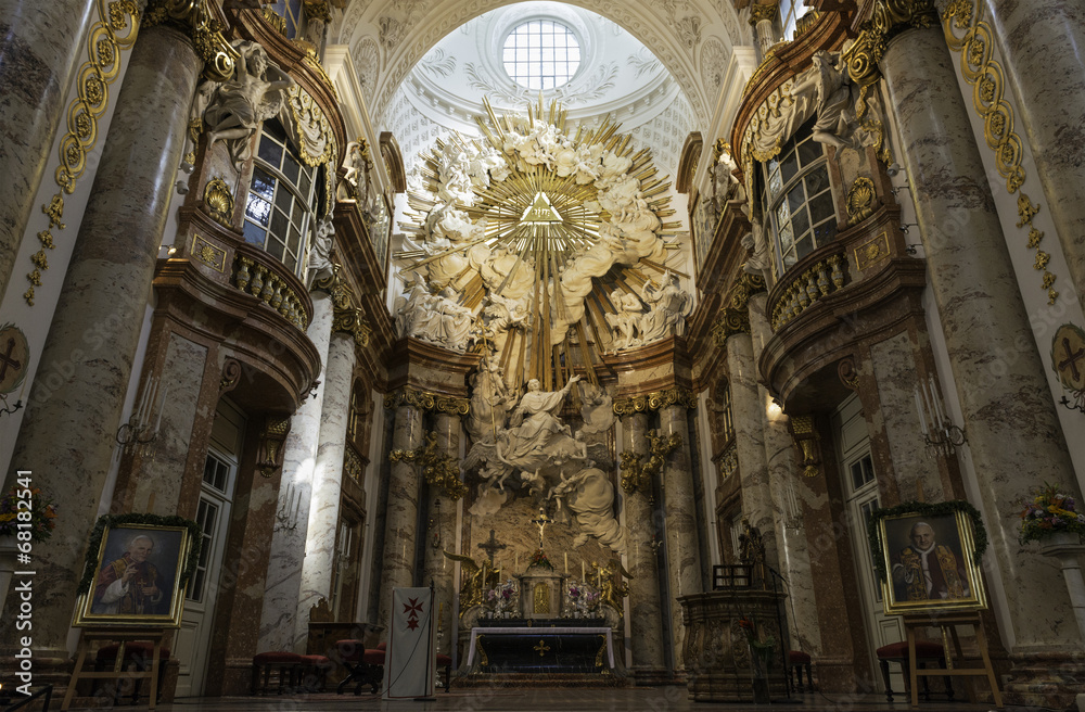 Inside view of Karlskirche, Vienna