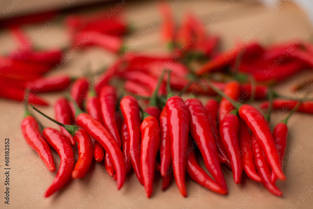 red chili peppers, closeup view