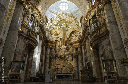 Canvas Print Inside view of Karlskirche, Vienna